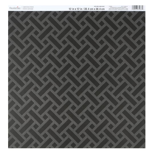 12" x 12" Black Lattice Embossed Cardstock Paper by Recollections™